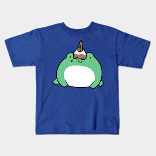 Upside Down Icecream Cone Frog Kids T-Shirt